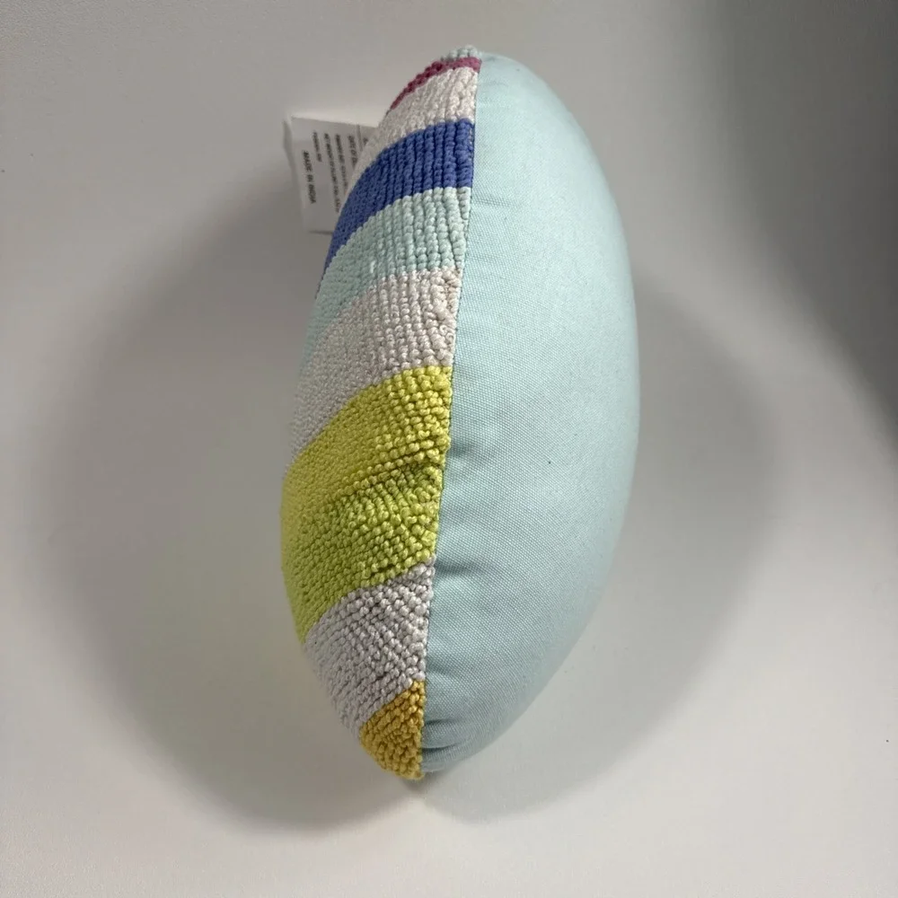 Easter Egg Throw Pillow Pastel Striped Tufted Decor 16x12.5 Room Essentials